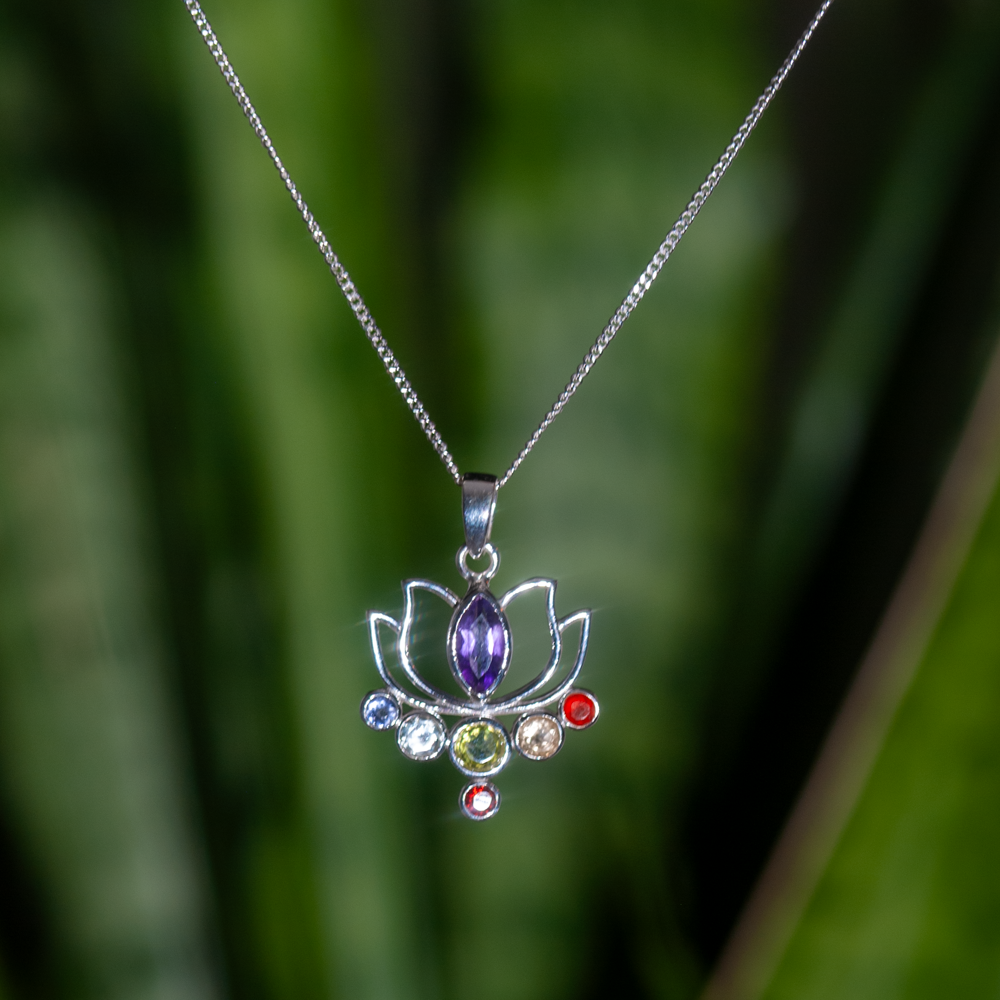 Chakra Ketting -  925 Sterling Zilver - Echte edelsteen - Nikkelvrij