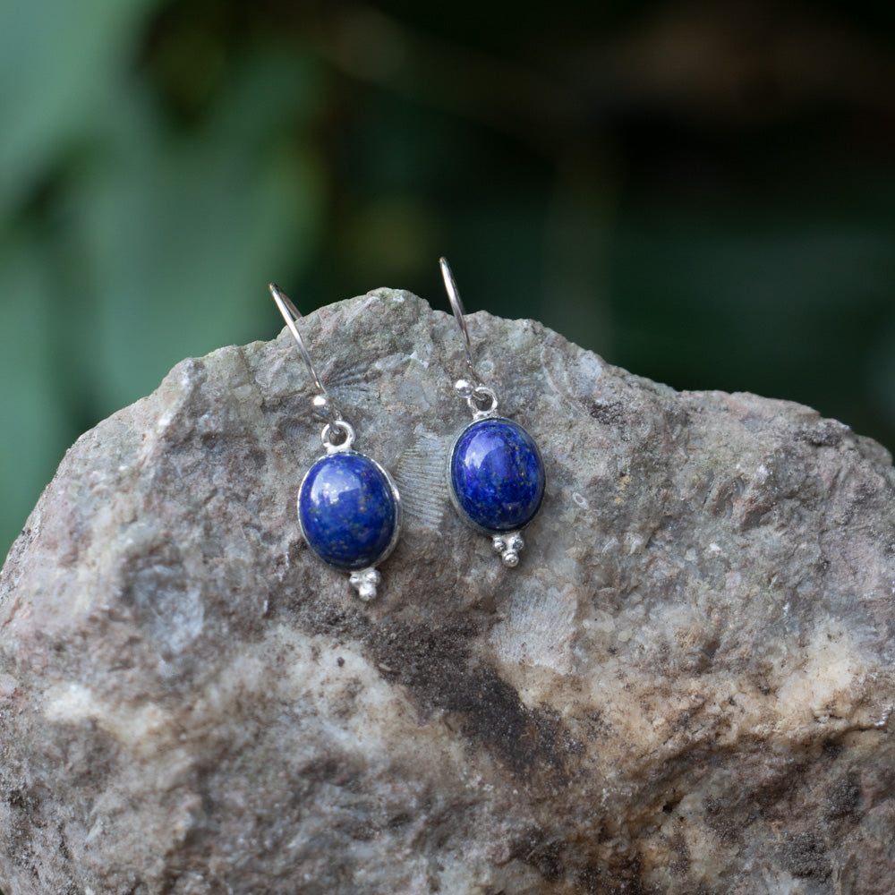 Lapis Lazuli Oorhangers - 925 Sterling Zilver - Echte edelsteen - Nikkelvrij